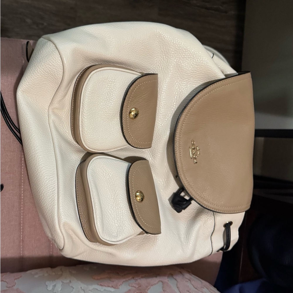 Coach Cream and Tan Women's Backpack